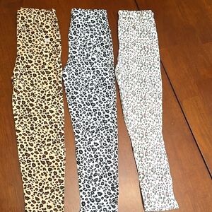 Leopard Print Kids Leggings - Set of 3